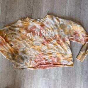 Old Navy girls 👧🏻 Yellow & Peach Tie-Dye Pullover Sweatshirt